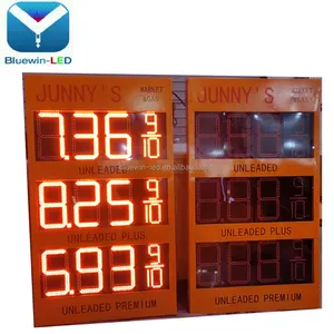Kırmızı renk 8.889/10 pilon işareti benzin istasyonu yakıt fiyat işareti ile benzin istasyonu dijital