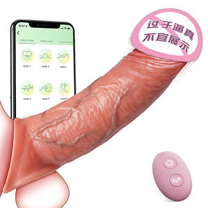 Teleskop realistische Silikon ABS Dildo Kondom Vibrator App Fernbedienung Heizung Riesige Saugnapf Penis Dick SexToys für Frauen - Product Image 2