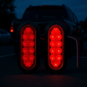 Feux arrière ovales à LED, 2 pièces, 10 LED, lentille rouge, 12v, adaptés aux véhicules universels - Product Image 2