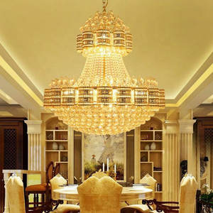 New Design European <b>Chandeliers</b> Hotel Villa Nordic Large Long Luxury Decoration Gold <b>Crystal</b> <b>Chandelier</b> - Product Image 3