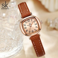 Reloj de pulsera de cuarzo de alta precisión para mujer, de lujo, pequeño, cuadrado, vintage, elegante, con correa de cuero, con logotipo personalizado.