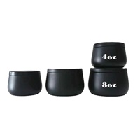Boîtes de conserve pour bougies de luxe vides, directement de l'usine, 2 oz, 4 oz, 6 oz, 8 oz, avec couvercle, noir mat, blanc, or rose