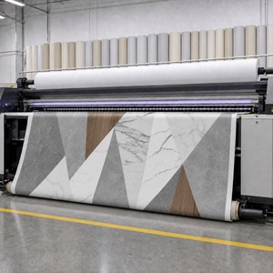 Panneau mural triangulaire personnalisé en toile huilée, motif géométrique marbre et bois - Product Image 6