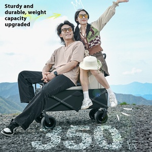 Carrello da Campeggio Portatile Pieghevole a Quattro Ruote in Acciaio Inox con Seduta Reclinabile per Bambini - Product Image 3