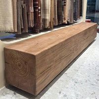 Banc-bas rectangulaire moderne en bois massif, tabouret à chaussures et ottoman pour salon et présentoir de magasin