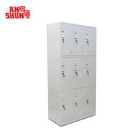 Armoire de rangement métallique à 9 compartiments pour vestiaire, salle de sport, école, ou personnel - Vente en gros