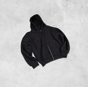 Pull à capuche Boxy personnalisable pour hommes Oversize Heavyweight Zipper Zip Automne Hooded Knitted Crop Embroidered Zip-Up Baggy - Product Image 2