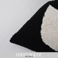 Housse de coussin carrée RUIYI noire et blanche tuftée 50x50cm, motif abstrait écologique non toxique, taie d'oreiller pour la décoration intérieure