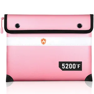 Custom Fireproof Folder Organizer 5200F Waterproof Money Thermal Insulated Folder Fireproof Document Bag For Home