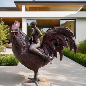 <span class=keywords><strong>Sculpture</strong></span> de grand coq en bronze métallique pour femme équestre, pour jardin extérieur, à vendre - Product Image 3