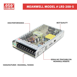 LRS-200-5 - 5V 40A 200W Meanwell SMPS แหล่งจ่ายไฟโลหะ - Product Image 2