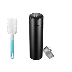 Bouteilles d'eau personnalisées intelligentes, 500ml, sans BPA, Double paroi, en acier inoxydable, isolées, portables, pour le bureau, avec écran d'affichage de la température - Product Image 1