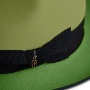 Olive Green Wool Fedora <b>Hat</b> With Black Band Unisex Adult Casual Spring Autumn Formal Style - Product Image 4