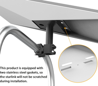 Support Starlink Gen 3 avec base de fixation pour tuyau, support réglable pour échelle de camping-car, support de toit universel en alliage d'aluminium, adaptateur noir