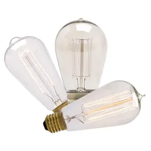 E27 E26 40W 60W Amber Carbon Gloeidraad Gloeilampen Antieke Decoratie Vintage Edison Gloeilampen St58 Voor Verlichting Decor