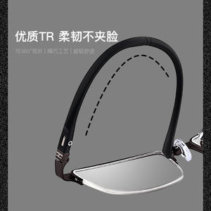 กรอบแว่นตาโลหะผสมแบบกึ่งไร้ขอบสำหรับผู้ชายทรงสี่เหลี่ยมครึ่งกรอบแว่นสายตาที่สวมใส่สบาย 34131 - Product Image 3