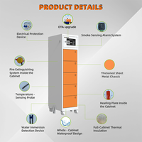 Armoire de remplacement de batteries intelligentes à 5 emplacements, puissance totale de 4 kW, refroidissement par air, protection RCD, station de batteries pour vélos électriques en libre-service