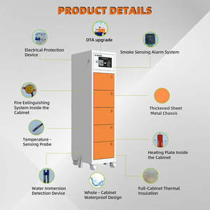 Estación de Baterías para Bicicletas Eléctricas de 5 Ranuras con Sistema de Intercambio Inteligente, 4kW de Potencia Total, Refrigeración por Aire, Protección RCD y Autoservicio - Product Image 5