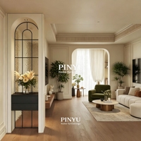 Armoire de rangement d'entrée bicolore beige et noyer en composite, avec plusieurs tiroirs, panneau en verre ondulé et miroir intégré