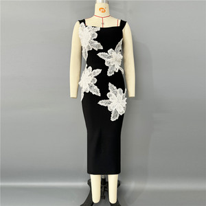 Robe de soirée élégante en satin avec strass et paillettes, taille naturelle, fente haute, blazer long pour femmes, fête, célébration - Product Image 2