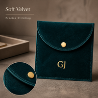 Pochette à bijoux en velours double face avec logo personnalisé - Vente en gros de petits sacs cadeaux en velours pour bagues, boucles d'oreilles, emballage de bijoux