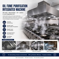 Solution de cuisine tout-en-un avec installation sur site : Hotte aspirante sans conduit en acier inoxydable pour restaurant commercial