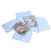 Jeu de cartes personnalisé Lapin de conte de fées mignon Illustration aquarelle Dos en plumes bleu clair Papier écologique Boîte en papier