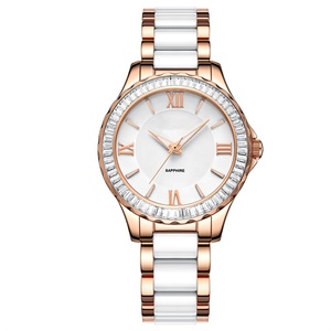 La maggior parte dei Popolari In Acciaio Inox Lunetta in <span class=keywords><strong>Bianco</strong></span> E Fascia In Ceramica <span class=keywords><strong>Orologio</strong></span> <span class=keywords><strong>Donna</strong></span> - Product Image 1