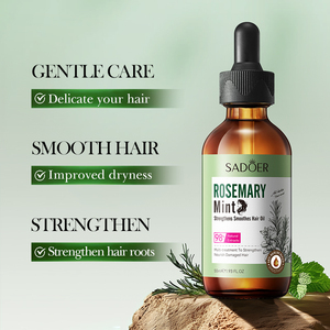 Huile Essentielle Capillaire Fortifiante Bio Menthe Poivrée et Romarin SADOER Marque Blanche 55ml – Améliore la Sécheresse, Répare les Frisottis et les Cheveux Abîmés - Product Image 3