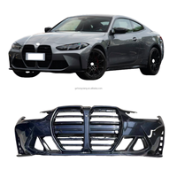 Pour BMW Série 3 Série 4 M3M4 Kit de carrosserie de pare-chocs avant Matériau ABS Découpes antibrouillard Convient à G80 M3 G82 G83 M4 Grille Nouveau pare-chocs de voiture