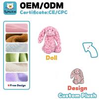 Peluche Lapin Mignon en Coton avec Logo Personnalisé du Fabricant, Vente Chaude, Fourrure Douce, Idéal pour Bébés, Enfants, Cadeaux d'Anniversaire CE