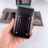 VGR-Rasoir électrique professionnel à barbe en métal V-363, rasoir rechargeable sans fil à double lame en métal pour hommes