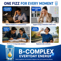 Comprimés effervescents de complexe de vitamines B, soutien énergétique, anti-fatigue, supplément B1 B2 B6 B12, étiquette privée OEM