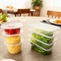 Contenants alimentaires en plastique PP pour micro-ondes, jetables, pour la préparation des repas, boîte à lunch à emporter avec couvercles