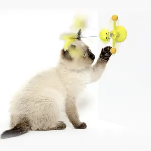Yükseltmeleri pet rahatlatmak anksiyete oyuncak çoklu yolları oynamak eğitim geliştirmek IQ kedi oyuncak interaktif top ve tüy kedi oyuncak