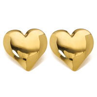 Boucles d'oreilles clous en acier inoxydable plaqué or 18 carats pour femme, motif cœur, carré, triangle, rond, idéales pour les fêtes, cadeau, vente en gros, OEM