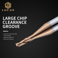 Fraise à billes Lucas Tools HRC55 revêtue de TiAlN, à point décimal, 2 dents, à extrémité carrée, en alliage de tungstène-cobalt, ODM OEM, garantie 3 ans