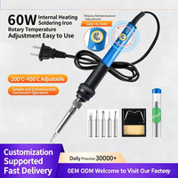 Soldador de Cerámica con Calentamiento Interno, 60W, Temperatura Controlada, 110-240V, 200-450C, Empuñadura Tipo Lápiz, Soldadura en 30 Segundos