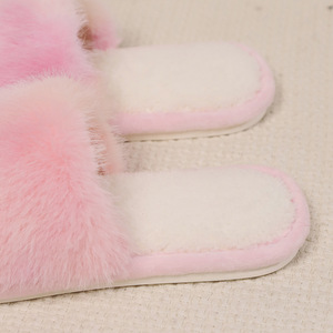 Women's Luxury Furry Faux Fur for <b>Slippers</b> for Autumn Winter Plus Size Indoor Cotton Shoes With Plush Warm <b>Slides</b> Soft Cushionin - Product Image 2