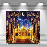 Housse de fond d'arche carrée pour mosquée, Noire, Double Face, pour l'Aïd Moubarak du Ramadan, Décoration de Cérémonie et de Fête, Personnalisable