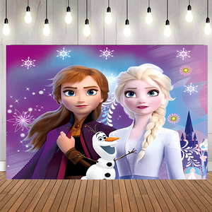 Decorazioni per Feste a Tema Frozen con Elsa e Anna, Banner Principessa Elsa per Compleanni e Matrimoni - Product Image 1
