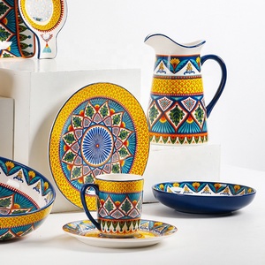 Factory Wholesale Hand-painted Ceramic Plates Household Kitchen Utensils Plates Bowls Tableware Sets - Product Image 2