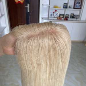 Extensiones de Cabello Humano Listas para Enviar para Mujeres, Base Mono 3*5.5 con PU, Cabello Humano Virgen Europeo, Mono Topper con Raya al Medio - Product Image 4