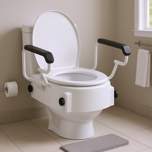 Elevador de Asiento de Inodoro con Capacidad para 300 Libras, 3 Niveles de Altura Ajustable, Acolchado Ancho, Equipo de Seguridad para Baño - Product Image 2