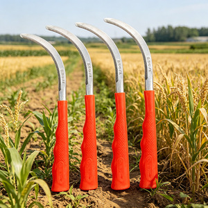 Nahe Agricultural Sickle Stainless Steel Serrated Red Handle Harvesting Tool For Rice Leek Farming - Product Image 2