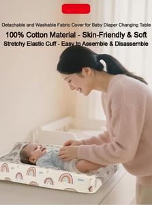 Premium Cotton Baby <strong>Changing</strong> Table Cover Stretch Elastic Cuff Washable Fabric Skin Safe for Newborns Fits 80cmx40cmx9cm <strong>Changing</strong> - Product Image 5