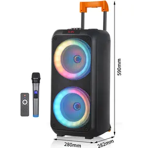 Altavoz portátil KTV con Bluetooth, batería de baile cuadrada, Audio, móvil, 8 ", luz de colores, para exteriores