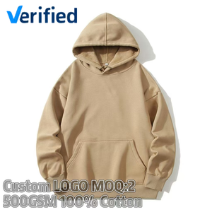 เสื้อฮู้ดดี้ ODM/OEM ผ้าฝ้าย 100% หนัก 500GSM สำหรับผู้ชาย ปักลายคุณภาพสูง เสื้อฮู้ดดี้ลำลองสำหรับผู้ชาย - Product Image 1