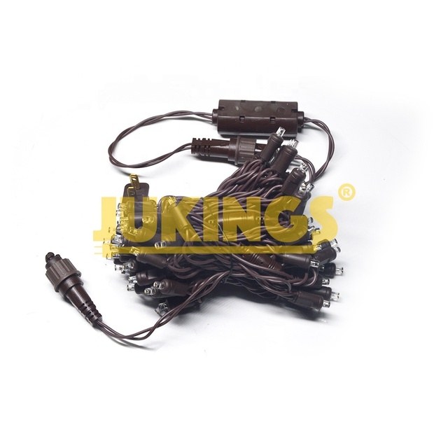 Brown Wire Multicolor 110V 100 LED 5MM Mini String Light Connectable Christmas Tree Lights