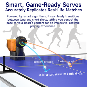 Machine <span class=keywords><strong>de</strong></span> service <span class=keywords><strong>de</strong></span> balles <span class=keywords><strong>de</strong></span> <span class=keywords><strong>tennis</strong></span> <span class=keywords><strong>de</strong></span> <span class=keywords><strong>table</strong></span> réglable à 9 angles, écologique, 30-80 balles/minute, pour la maison et les examens d'entrée au collège - Product Image 5